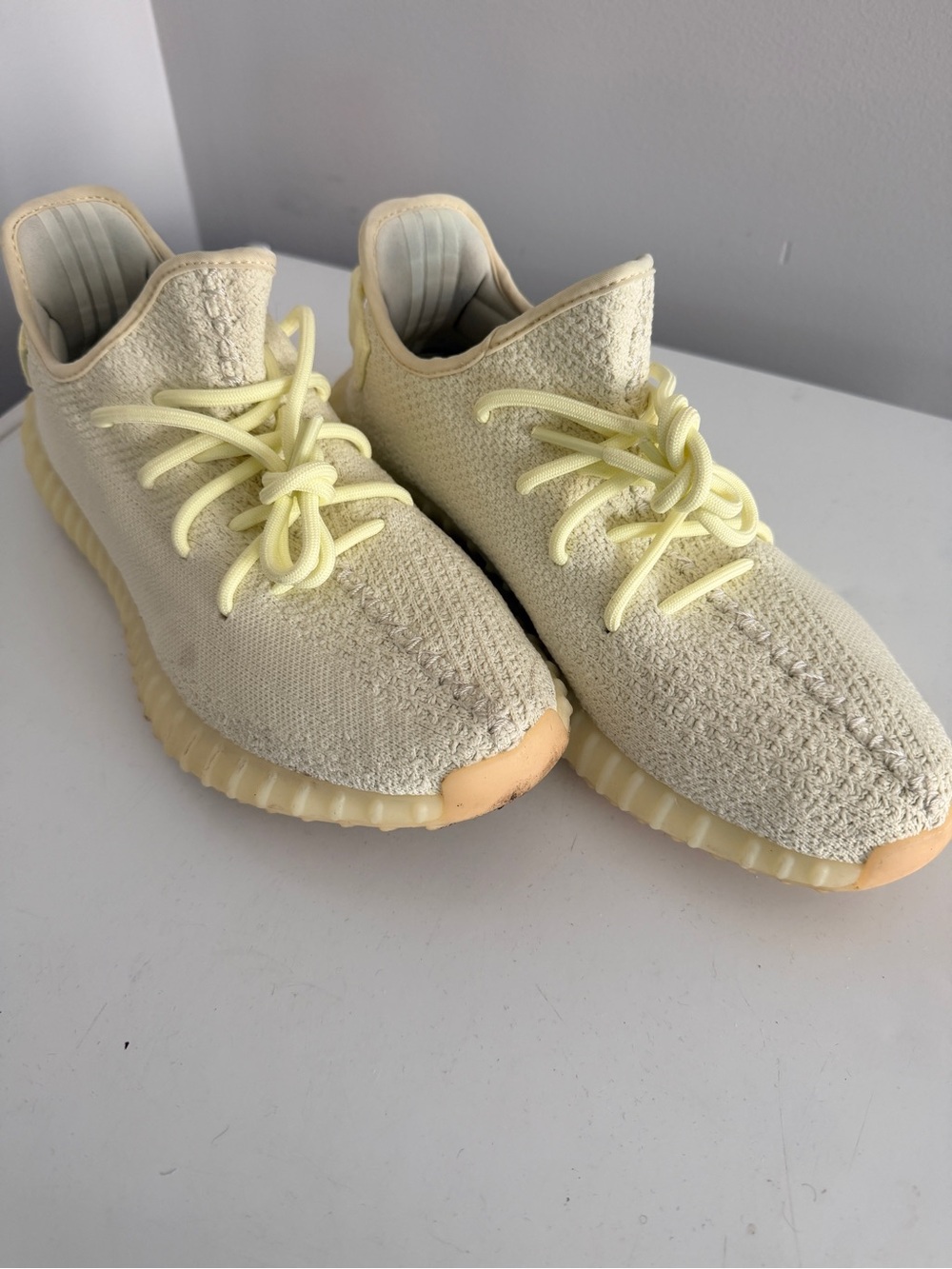 Yeezy Butter Knit Sneakers in Pale Yellow - Lightweight Comfort